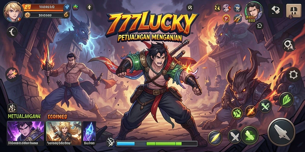 Tampilan gameplay <strong>777LUCKY</strong> yang penuh warna dan dinamis.