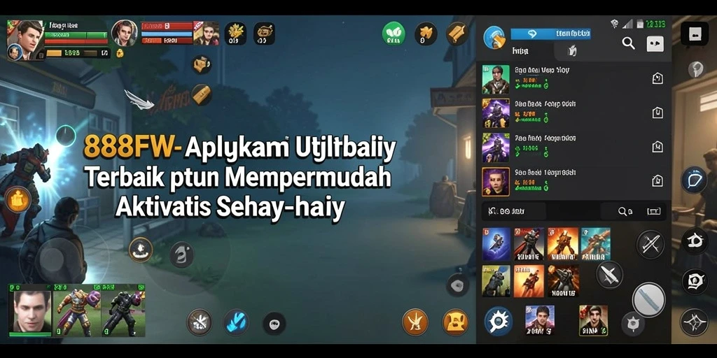 Tampilan antarmuka sederhana dan intuitif aplikasi 888FW.