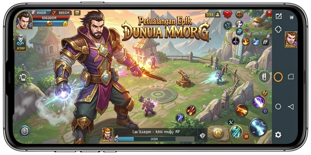Gameplay menarik 888IDR dalam dunia MMORPG yang luas.