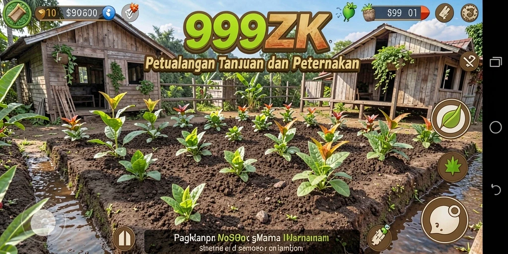 Screenshot gameplay <strong>999ZK</strong> menampilkan aktivitas bertani yang seru.