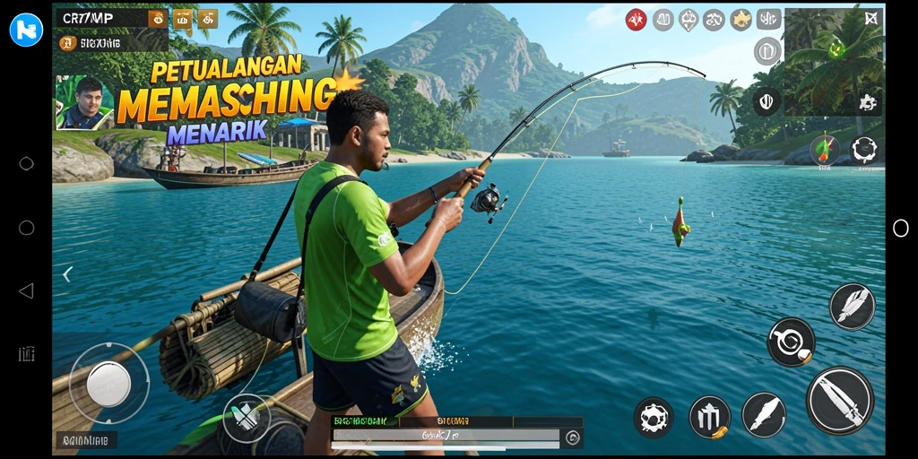 Gameplay menarik CR7VIP dengan aksi memancing seru.