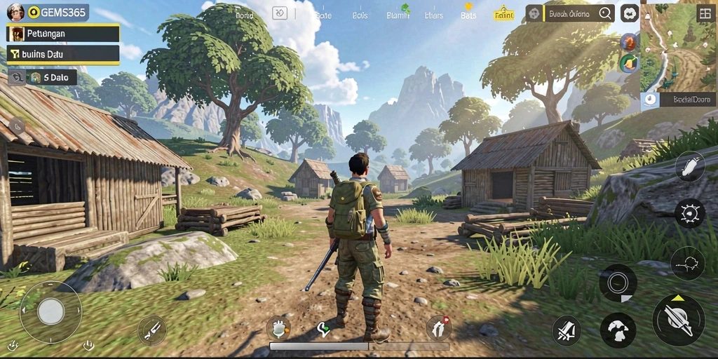 Tampilan gameplay <strong>GEMS365</strong> yang menarik di dunia terbuka.