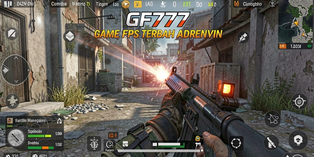 Screenshot menunjukkan pemain terlibat dalam pertempuran FPS yang intens.