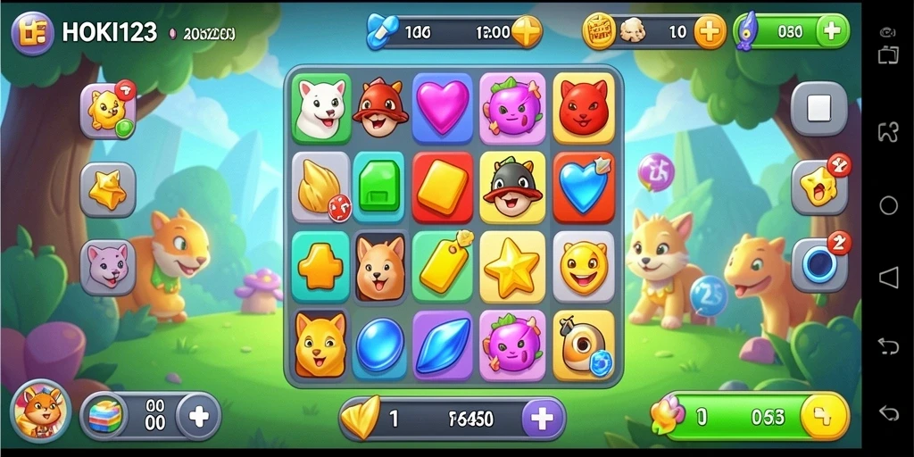 Tampilan gameplay HOKI123 yang seru dan penuh warna.