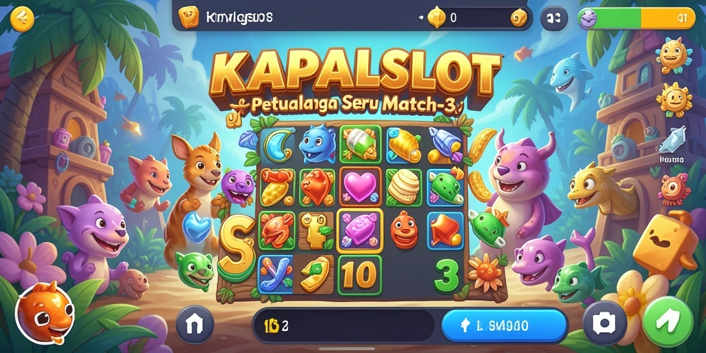 Screenshot KAPALSLOT menampilkan gameplay Match-3 yang menantang dan menarik.