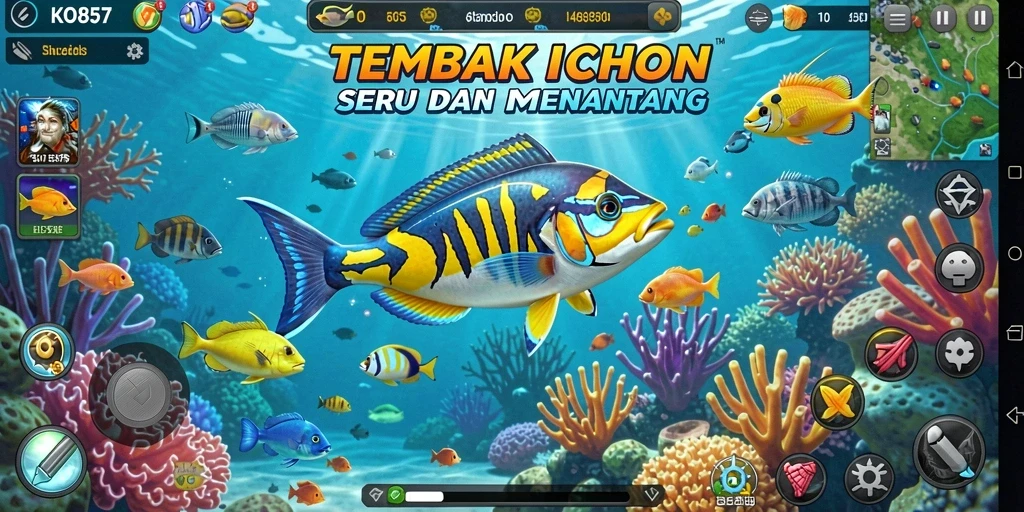 Tampilan gameplay menembak ikan yang seru di KO857.