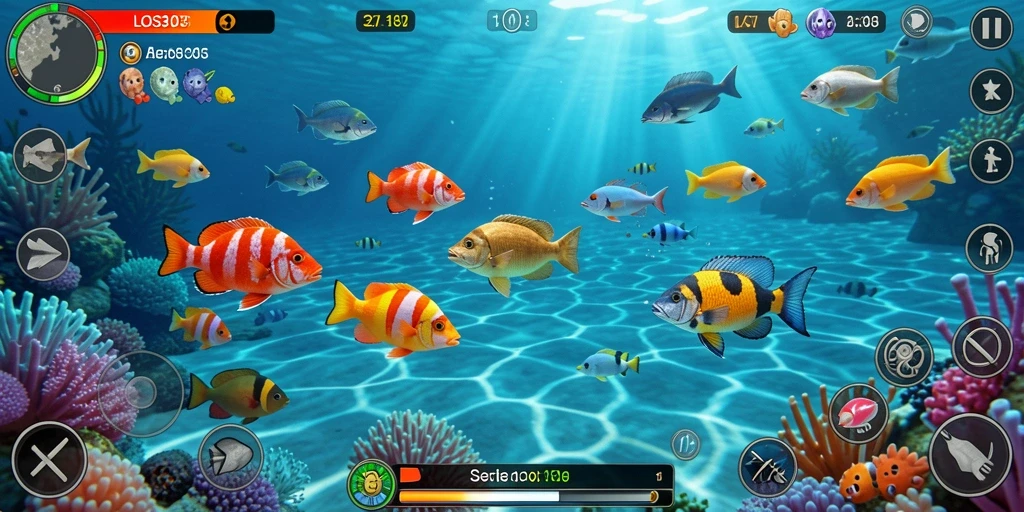 Tampilan mencolok dari gameplay Tembak Ikan yang mendebarkan.