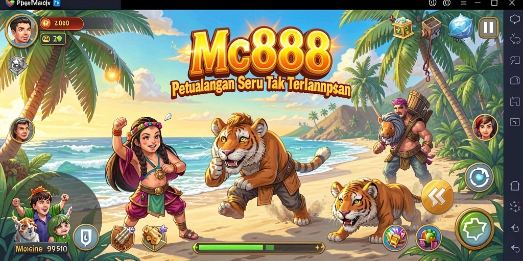 Screenshot gameplay MC888 yang penuh aksi dan petualangan.