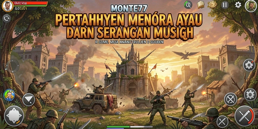 Gameplay SERU dalam MONTE77 yang menampilkan menara bertahan.