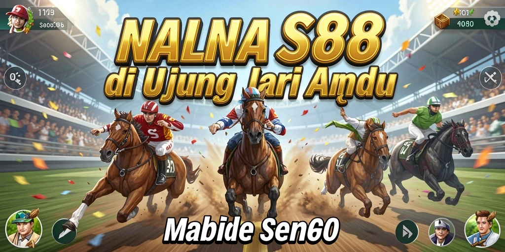 Screenshot gameplay NONA88 menunjukkan aksi balapan yang intens.