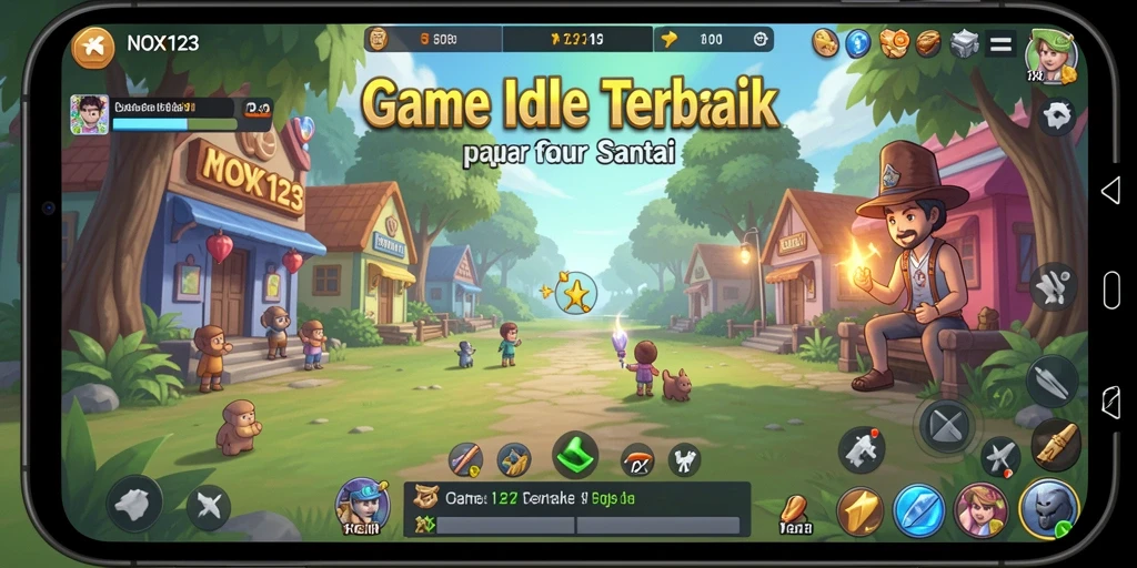 Tampilan gameplay NOX123 dengan mekanisme Idle yang menarik.