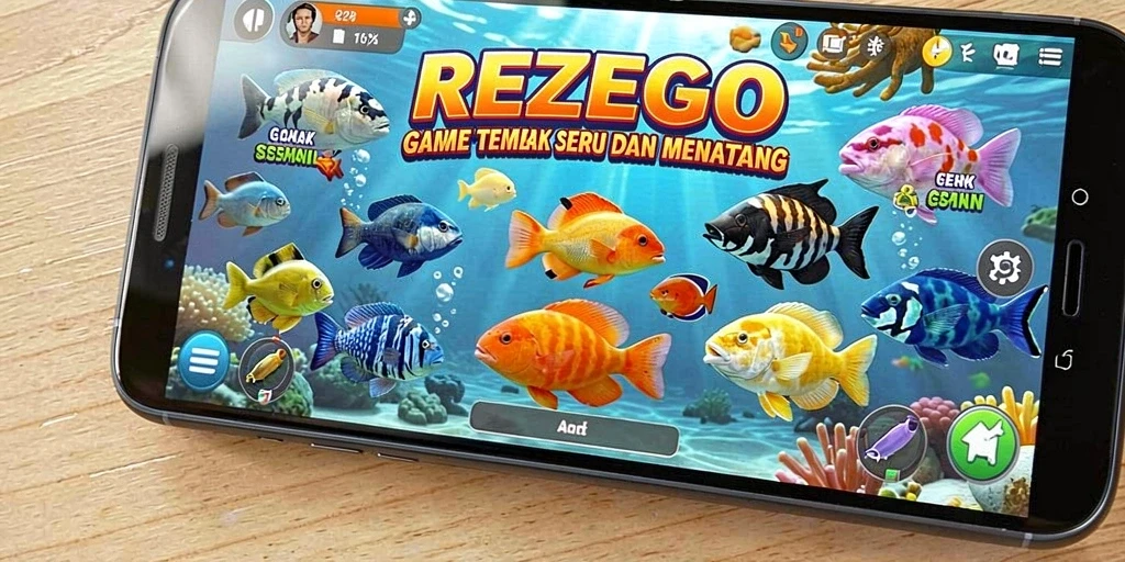 Screenshot gameplay menampilkan aksi seru dalam Tembak Ikan.