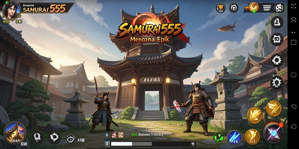 Gambaran mendebarkan dari pertahanan menara dalam SAMURAI555.