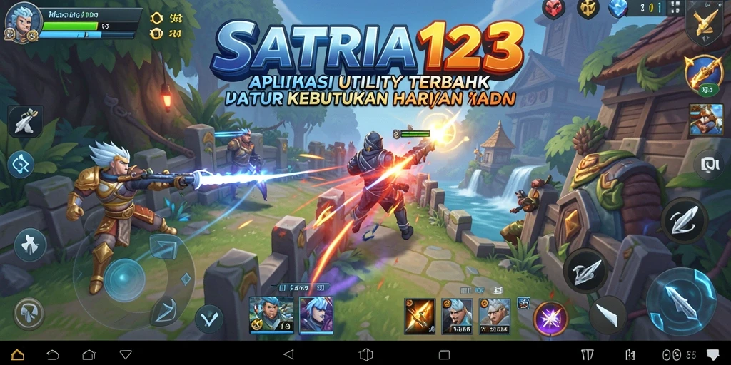 Tampilan utama SATRIA123 dengan fitur-fitur Utility yang bermanfaat.