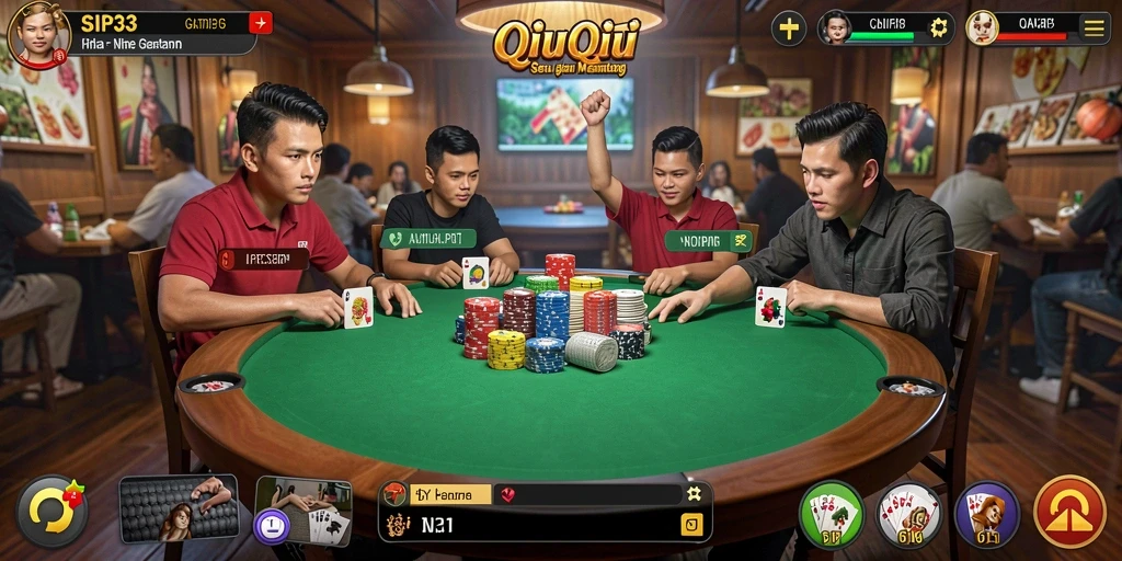 Screenshot SIP33 menampilkan momen seru saat bermain QiuQiu.