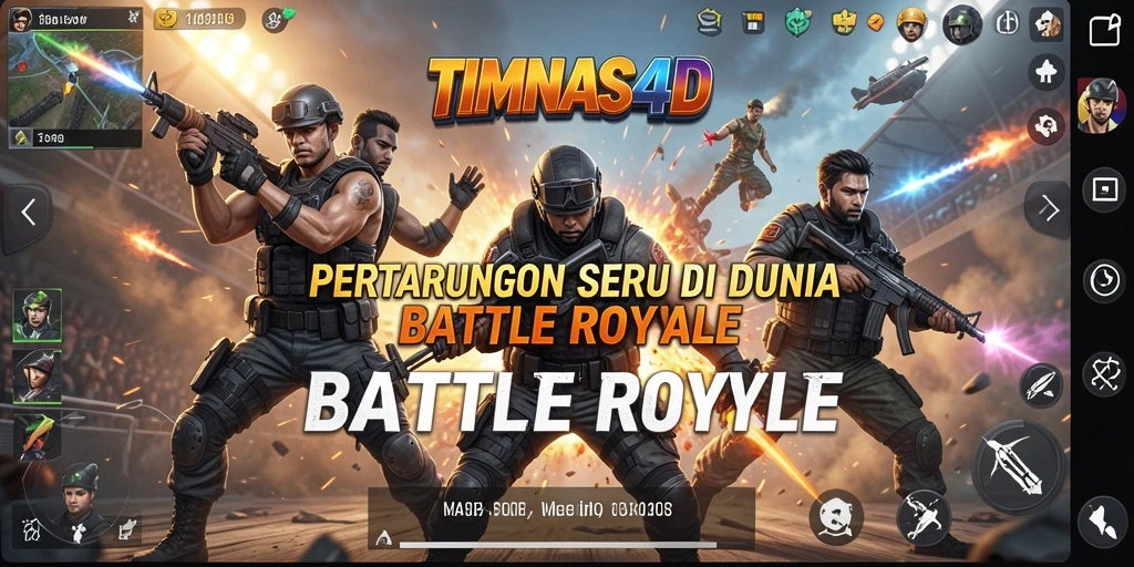 Screenshot gameplay TIMNAS4D yang menampilkan aksi seru di arena Battle Royale.