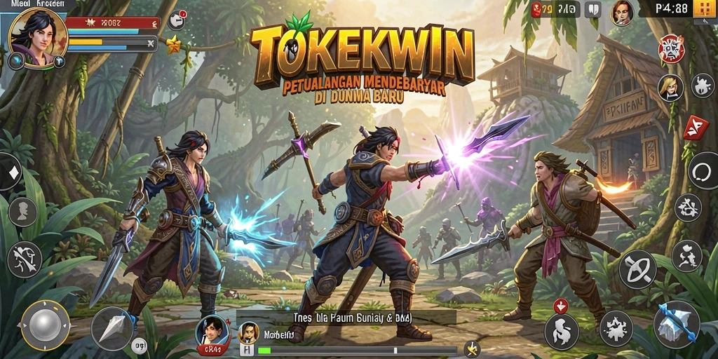 Tampilan gameplay menarik dan penuh aksi di TOKEKWIN.