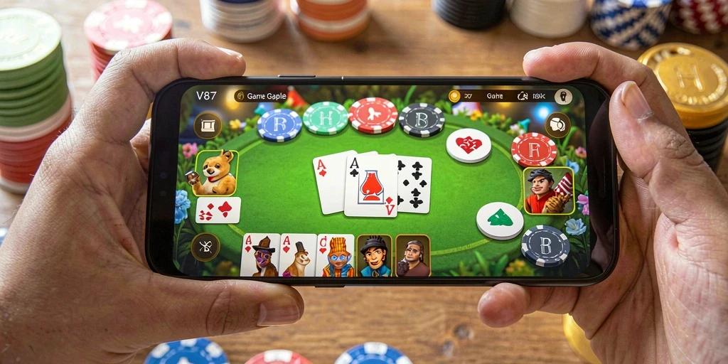 Tampilan gameplay seru Gaple di V87 dengan interaksi real-time.