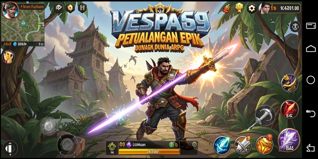 Screenshot permainan VESPA69 menampilkan aksi seru di dunia ARPG.