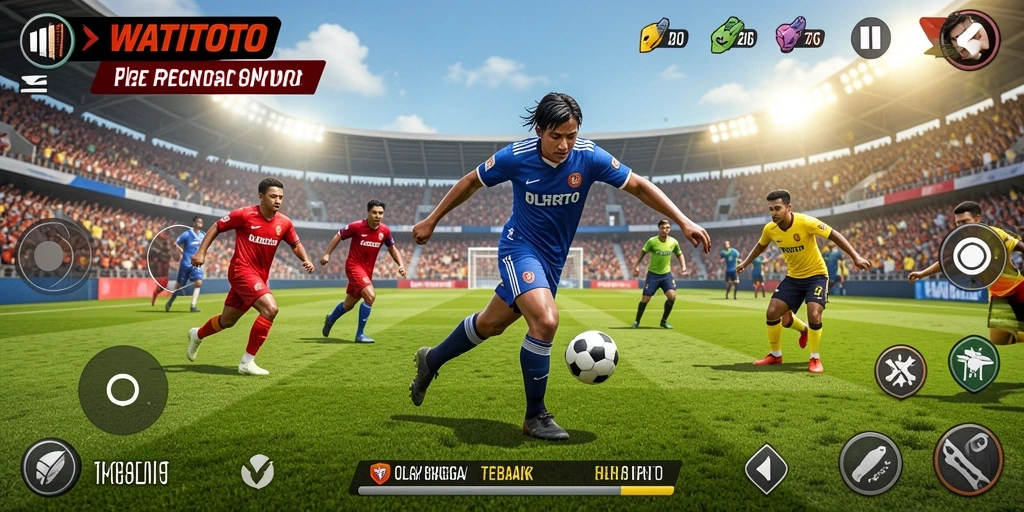 Tangkapan layar gameplay WATITOTO yang menampilkan aksi olahraga yang penuh semangat.