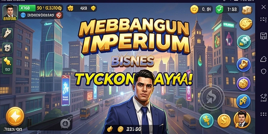 Tampilan gameplay <strong>X168</strong> yang menarik dalam mengelola bisnis Tycoon.